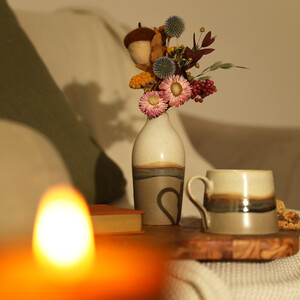 Ceramic Reactive Glaze Brown Vase