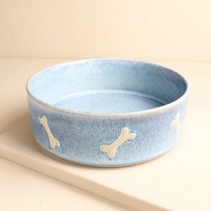 Ceramic Blue Dog Bowl