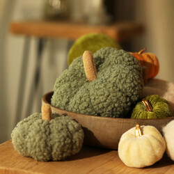 Medium Green Boucle Pumpkin Decoration