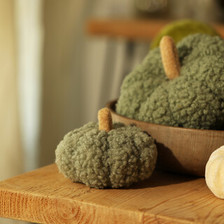 Small Green Boucle Pumpkin Decoration