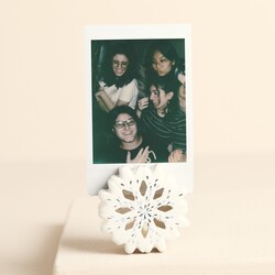 White Ceramic Snowflake Photo Holder