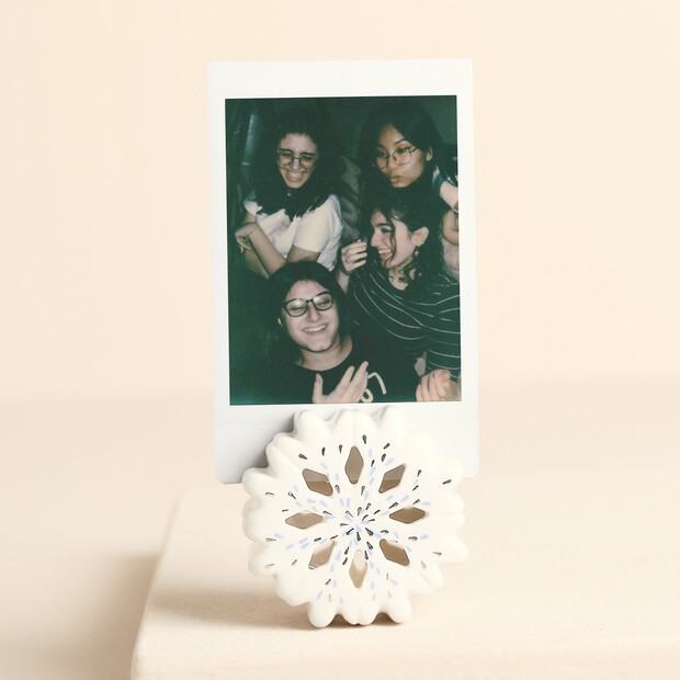 White Ceramic Snowflake Photo Holder