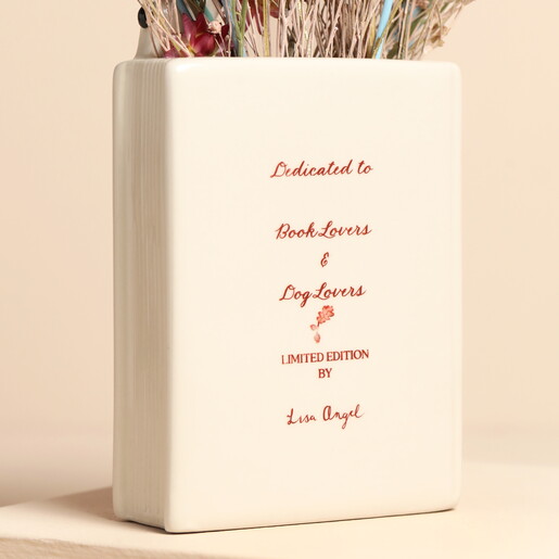 back of ceramic vase