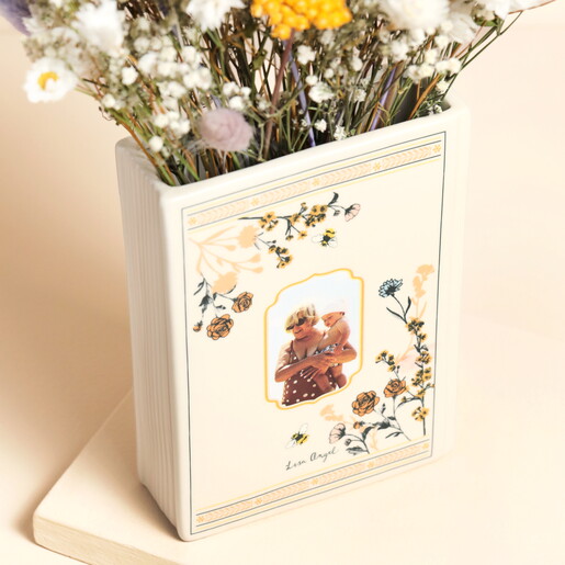 ceramic flower vase with photo personalisation