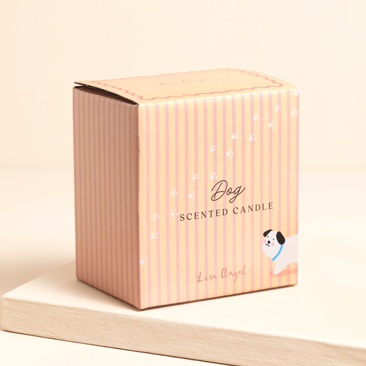 Packaging box for the Lisa Angel dog scented candle pot