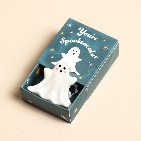 Tiny Matchbox Ceramic Ghost Token