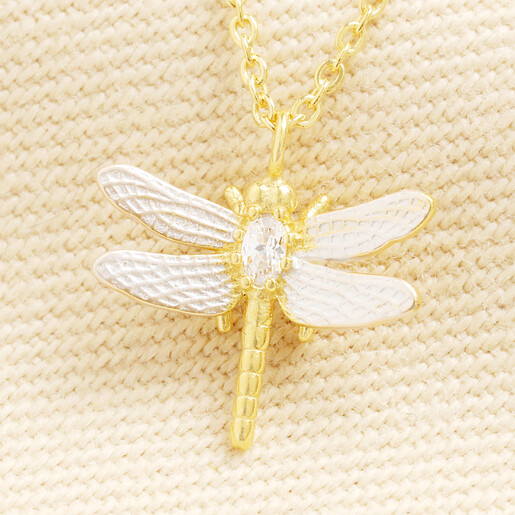 close-up of textured dragonfly pendant