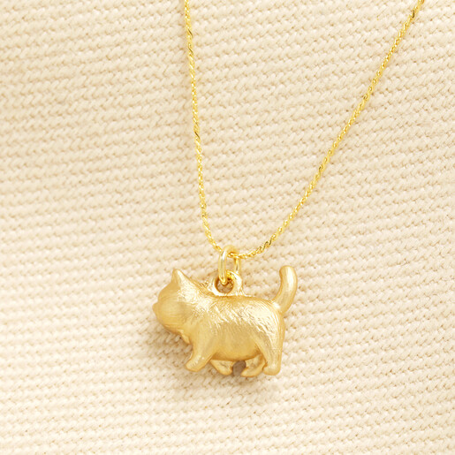 side profile of chunky cat pendant