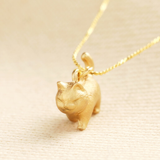 cat pendant in gold