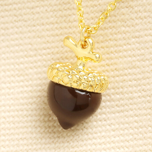 close-up of acorn pendant 