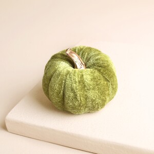 Mini Green Velvet Pumpkin Decoration