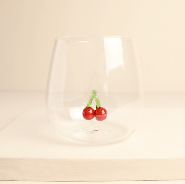 Glass Cherry Tumbler
