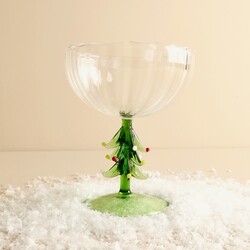 Green Christmas Tree Cocktail Glass