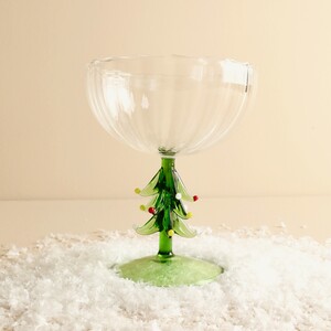 Green Christmas Tree Cocktail Glass