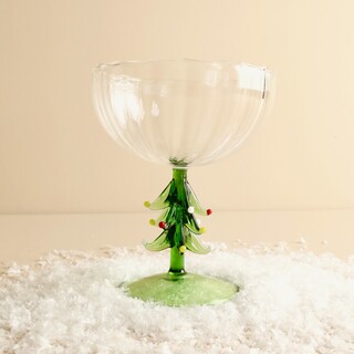 Green Christmas Tree Cocktail Glass