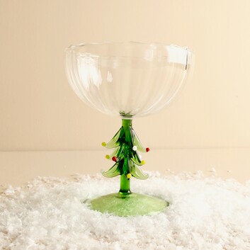 Green Christmas Tree Cocktail Glass