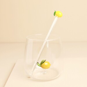 Glass Lemon Cocktail Drink Stirrer