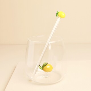 Glass Lemon Cocktail Drink Stirrer