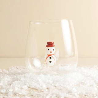 Glass Snowman Tumbler