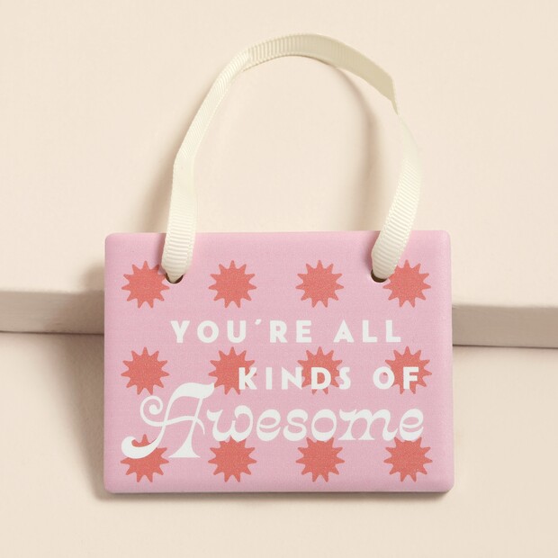 Retro Ceramic You're Awesome Quote Hanging Decoration
