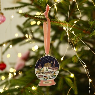 Wooden Norfolk Snow Globe Hanging Decoration