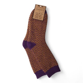 Jess & Lou Purple Herringbone Cosy Men’s Socks