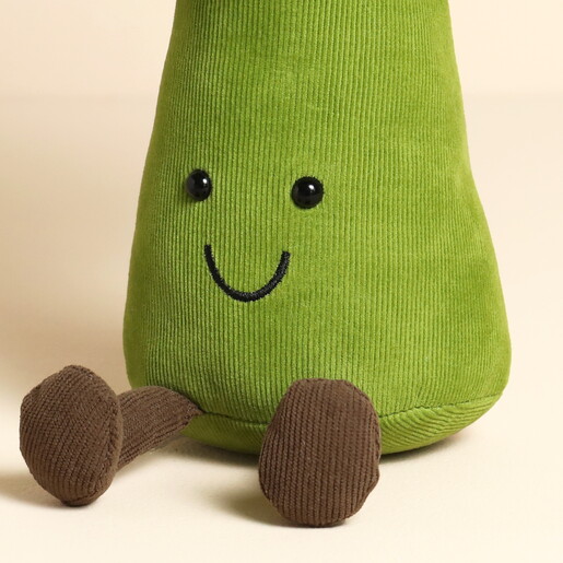 Close Up of Smiling Face on Green Broccoli Plushie