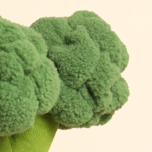 Close Up of Fluffy Florets on Jellycat Broccoli Plushie
