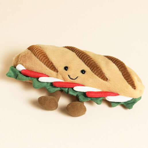 A Sweet Sandwich Soft Toy with a Red White and Green Filling
