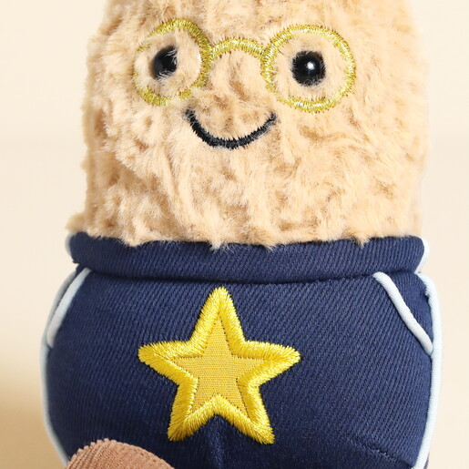 Close Up of Embroidered Star Detail on Peanut Plushie
