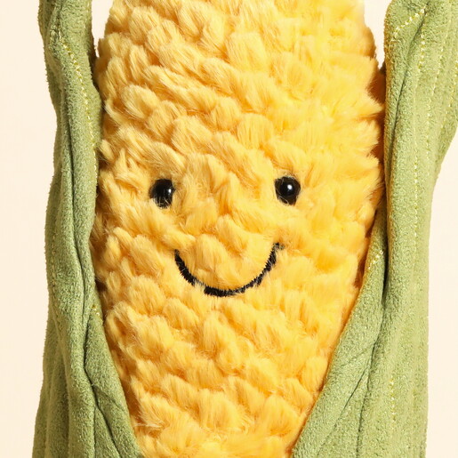 Close Up of Smiling Face on Corn on the Cob Cuddly Toy