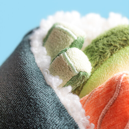 close up of soft toy filling
