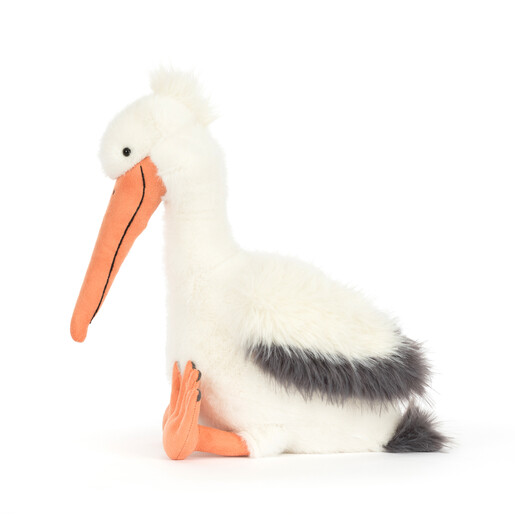 Side View of Keli Pelican Fluffy Bird Cuddly Toy
