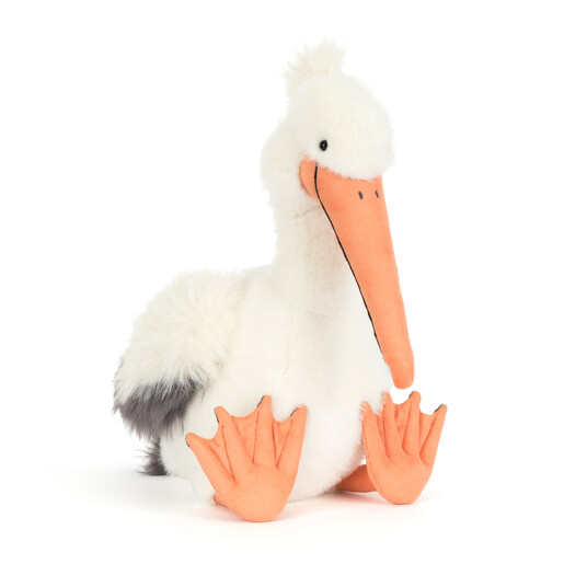A Large Fluffy White Exotic Sealife Bird Plushie From Jellycat
