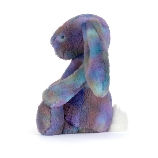 side profile of purple plushie