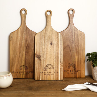 Personalised Acacia Wood Wedding Serving Board