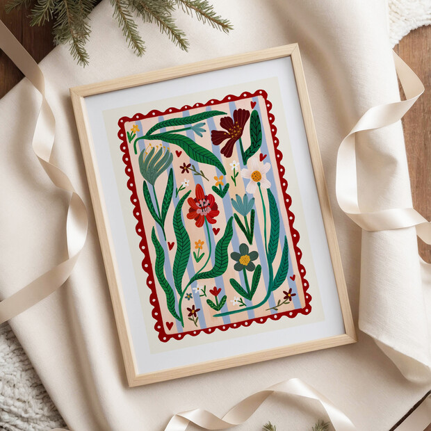Kate Fox Design Boho Flower A4 Print
