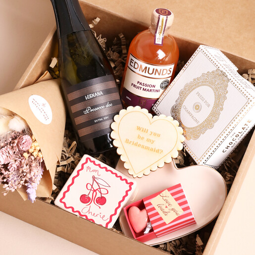Build Your Own Bridesmaid Gift Hamper with bridesmaid proposal gifts inside of box