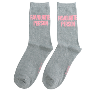 Miss Sparrow Blue Glitter Favourite Person Socks
