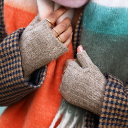 Neutral Knitted Hand Warmers