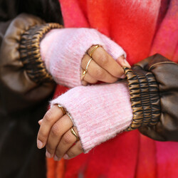 Light Pink Knitted Hand Warmers
