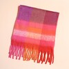 check winter scarf in pink and orange