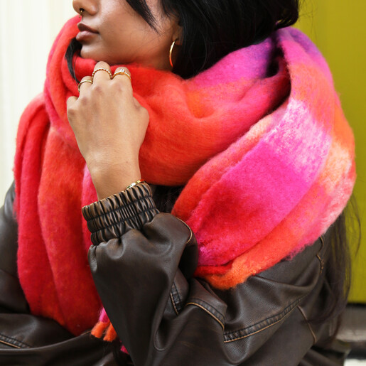 wrapped scarf on model