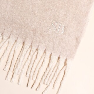 Personalised Beige Winter Scarf