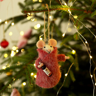 Felt Wine Bottle Mouse Hanging Decoration