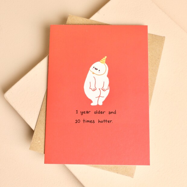 Ohh Deer 1 year Older 10 Times Hotter Birthday Card