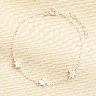 Sterling Silver Crystal Star Chain Bracelet