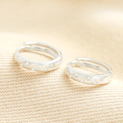 Sterling Silver Scattered Star Huggie Hoop Earrings