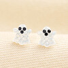 ghost studs in silver