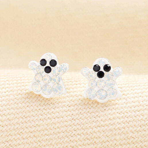 ghost studs in silver